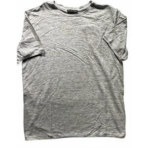 NEW STITCH NOTE men's linen crewneck tee in grey